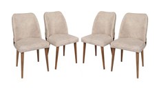 Set de 4 scaune Nova, Crem- Nuc