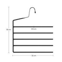 Set de 4 umerase cu 5 bare din metal, Songmics, Negru, 35x32x0.5 cm - 7