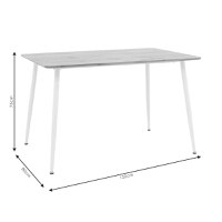 Set de 5 buc masa si scaune Gaston-Cuba plastic PP si MDF alb-sonoma 120x80x75 cm - 9