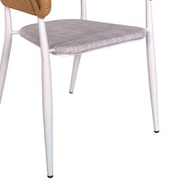 Set de 7 buc masa si scaune de gradina Kliton-Raven aluminiu alb 150x80x74 cm - 4