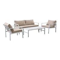 Set de gradina 4 buc. Gardenly, Alb, 141x68.5x72 cm - 2