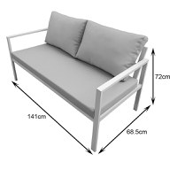 Set de gradina 4 buc. Gardenly, Alb, 141x68.5x72 cm - 6