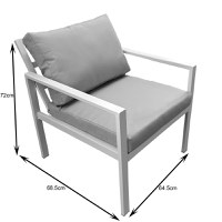 Set de gradina 4 buc. Gardenly, Alb, 141x68.5x72 cm - 7