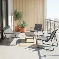 Set de gradina 4 buc. Veranda, Antracit, 110x74x75 cm - 1