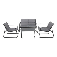 Set de gradina 4 buc. Veranda, Antracit, 110x74x75 cm - 2