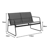 Set de gradina 4 buc. Veranda, Antracit, 110x74x75 cm - 10