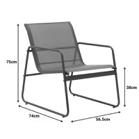 Set de gradina 4 buc. Veranda, Antracit, 110x74x75 cm - 11