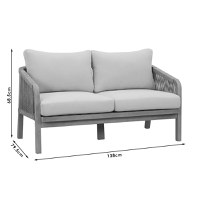 Set de gradina masa si scaune 4 bucati Malibu lemn de salcam natural, material textil bej - 6