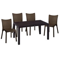 Set de gradina masa si scaune Explore-Confident set 5 piese plastic maro 150x90x73.5 cm - 1