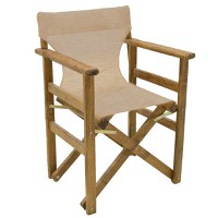 Set de gradina masa si scaune Retto 5 bucati din lemn masiv de fag culoarea nuc, PVC ecru 100x60x71cm - 2