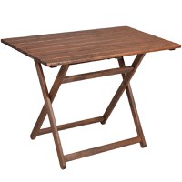 Set de gradina masa si scaune Retto 5 bucati din lemn masiv de fag culoarea nuc, PVC ecru 100x60x71cm - 3