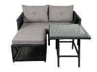 Set de gradina Shangai 8 Gri 158x62x62 cm - 6