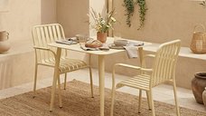 Set de mobilier pentru gradina Heven Vista, 3 piese, Champagne, 80x80x72 cm