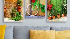 Set de Tablouri Canvas MDF0088 - 3 Piese Multicolore 70x50 cm