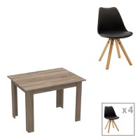 Set dining Manka-Caron, Pako World, 5 piese, Negru-Sonoma, 110x80x77 cm - 1