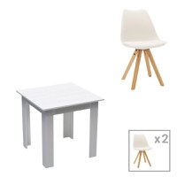 Set dining Manka I-Caron, Pako World, 3 piese, Alb, 80x80x77 cm - 1