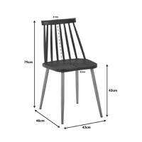 Set dining Natali-Aurora I, Pako World, Negru-Natural, 80x80x76 cm - 7