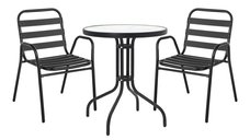 Set dining Sussie, Pako World, Metal Negru, 60x60x70 cm