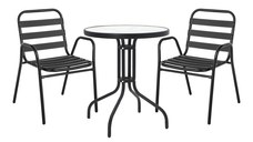 Set dining Sussie, Pako World, Metal Negru, 60x60x70 cm