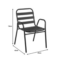 Set dining Sussie, Pako World, Metal Negru, 60x60x70 cm - 8