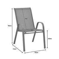 Set dining Valor-Calan, Pako World, Metal, Negru, textil, 110x60x70 cm - 8