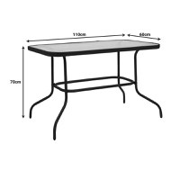 Set dining Valor-Calan, Pako World, Metal, Negru, textil, 110x60x70 cm - 9