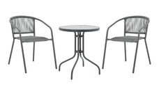Set dining Watson-Lindaria, Pako World, Antracit, 60x60x70 cm