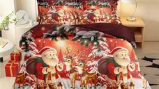 Set Lenjerie de Pat Pucioasa Craciun Winter V65 - 6 Piese Finet