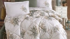 Set Lenjerie si Cuvertura Clasy Virele Verde din Bumbac 100%