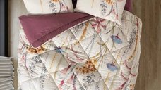Set Lenjerie si Cuvertura Matlasata Flos Bordo (Bumbac 100%)