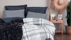 Set Lenjerie si Patura Smooth Negru (Bumbac 100%)