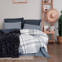 Set Lenjerie si Patura Smooth Negru (Bumbac 100%) - 1