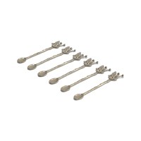 Set lingurite cafea floricica 6 bucati PLT0494 Argintiu 13.5x3x0.2 cm - 2