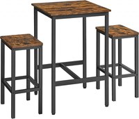 Set masa de bar, Vasagle, Maro-Negru, 60x60x90 cm - 2