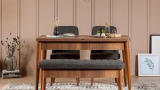 Set Masa Scaune Vina 1053 - Antracit, Walnut