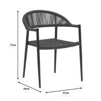 Set masa si scaune 3 buc de gradina Freiburg-Kliton Pako World Antracit 80x80x74 cm - 10