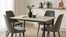 Set masa si scaune 5 buc Azori-Gustas Antracit 120x60x75 cm