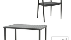 Set masa si scaune 5 buc de gradina Elation-Kliton Pako World Antracit 150x80x74 cm