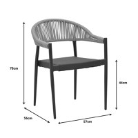 Set masa si scaune 5 buc de gradina Elation-Kliton Pako World Antracit 150x80x74 cm - 14