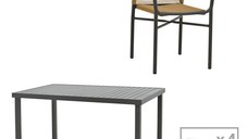 Set masa si scaune 5 buc de gradina Kliton Pako World Antracit 150x80x74 cm