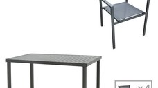 Set masa si scaune 5 buc de gradina Moly-Kliton B Pako World Antracit 150x80x74 cm