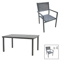 Set masa si scaune 5 buc de gradina Moly-Kliton B Pako World Antracit 150x80x74 cm - 1