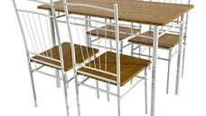 Set masa si scaune 5 piese Reforia Natural 110x60x74 cm