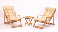 Set masă și scaune de grădină, 3 bucati My007 Maro 66x110x48 cm