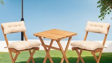 Set masa si scaune de gradina (3 piese) My001A Crem 50x72x50 cm