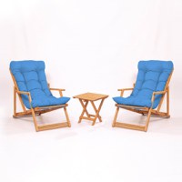 Set masa si scaune de gradina (3 piese) My007 Albastru 40x40x40 cm - 1