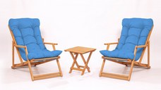 Set masa si scaune de gradina (3 piese) My007 Albastru 40x40x40 cm