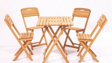 Set masa si scaune de gradina (5 piese) My004 Maro 80x72x60 cm