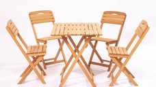 Set masa si scaune de gradina (5 piese) My004 Maro 80x72x60 cm