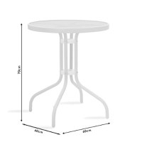 Set Masa si Scaune Gradina Calan-Watson 3 Piese Alb - Maro - 5